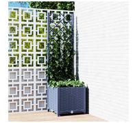 Garden Planter with Trellis Blue Grey 40x40x136cm PP Polypropylene for Balcony