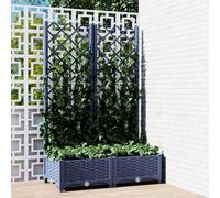 Garden Planter with Trellis Blue Grey 80x40x121.5 cm PP