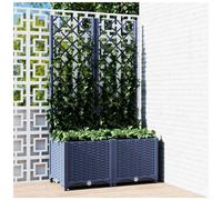 Vidaxl Garden Planter With Trellis Blue Grey 80X40X136 Cm Pp