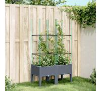 Garden Planter with Trellis Blue Grey 80x40x142.5 cm PP Berkfield Home Grey One Size