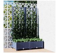 Garden Planter with Trellis Blue Grey PP 80x40x121.5cm Outdoor Raised Planter XL