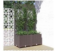 Garden Planter with Trellis Brown 80x40x136 cm Polypropylene Outdoor Raised