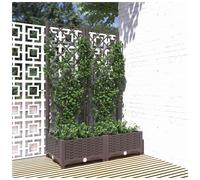 Garden Planter with Trellis Brown PP 80x40x121.5cm Outdoor Planter Box RaisedXL