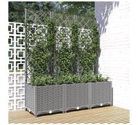 vidaXL Garden Planter Light Grey 120 x 40 x 136 cm | Built to deal with all sorts of weather, Easy to shift around in your garden, Modern matte finish that looks great anywhere