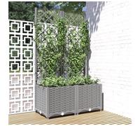 Garden Planter with Trellis Light Grey PP 80x40x136 cm Outdoor Planter for Patio
