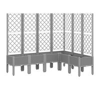 (grey, 160 x 120 x 142 cm) vidaXL Garden Planter with Trellis Patio Flower Pot Planter Box Light Grey PP