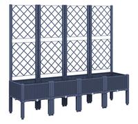 (grey, 160 x 40 x 142 cm) vidaXL Garden Planter with Trellis Patio Flower Pot Planter Box Light Grey PP