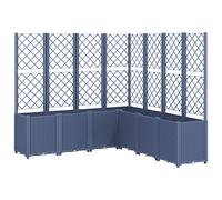 vidaXL Garden Planter w/ Trellis Grey 160x160x140 cm PP, Grey
