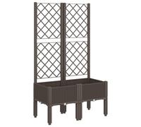 (grey, 80 x 40 x 142 cm) vidaXL Garden Planter with Trellis Patio Flower Pot Planter Box Light Grey PP