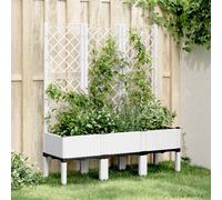 vidaXL Garden Planter with Trellis White 120x40x142 cm PP, White