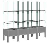 Garden Planter with Trellis Patio Flower Pot Outdoor Planter Box PP vidaXL