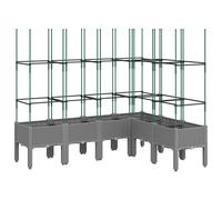 Garden Planter with Trellis Patio Flower Pot Outdoor Planter Box PP vidaXL