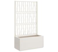 vidaXL Garden Planter with Trellis White 80x36x140 cm PP