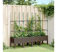 vidaXL Garden Planter with Trellis Brown 160x40x142.5 cm PP