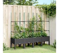 vidaXL Garden Planter with Trellis Brown 160x40x142.5 cm PP