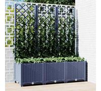vidaXL Garden Planter with Trellis Blue Grey 120x40x136 cm PP