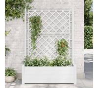 vidaXL Garden Planter with Trellis PP Mocha Flower Planting Box Raised Bed