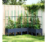 vidaXL Garden Planter with Trellis Brown 160x40x142.5 cm PP