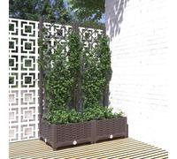 Garden Planter with Trellis PP Outdoor Raised Bed Flower Pot Planter