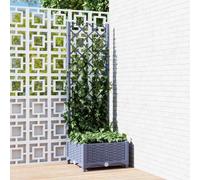 Garden Planter with Trellis PP Outdoor Raised Bed Flower Pot Planter