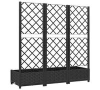 vidaXL Garden Planter with Trellis Black PP Raised Bed Flower Box Plant Pot