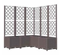 Garden Planter with Trellis PP Outdoor Raised Bed Flower Pot Planter vidaXL