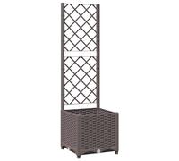 vidaXL Garden Planter with Trellis – Outdoor PP – Brown 40x40x136 cm
