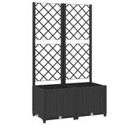 vidaXL Garden Planter w/ Trellis Light Grey 80x40x136cm PP