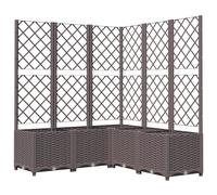 Garden Planter with Trellis PP Outdoor Raised Bed Flower Pot Planter vidaXL
