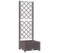 vidaXL Garden Planter with Trellis Brown PP Outdoor Raised Bed Flower Box