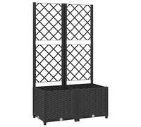 Garden Planter with Trellis PP Outdoor Raised Bed Flower Pot Planter vidaXL
