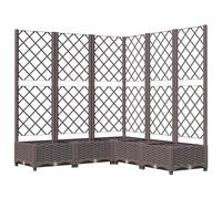 Garden Planter with Trellis White PP 120x120x121.5cm Large XL Outdoor Raised Box