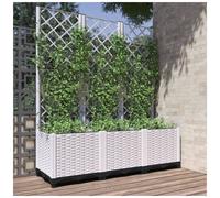 vidaXL Garden Planter White 120 x 40 x 136 cm | Made from UV resistant polypropylene, Great support for climbing plants, Plenty of room for various planting needs