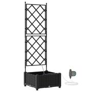vidaXL Garden Planter Black Plastic 80 x 40 x 126 cm Planters, Black