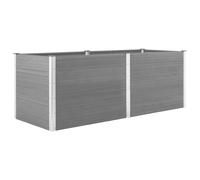 Garden raised bed 250x100x91cm Grey WPC & Steel Weather-Resistant Planter Large