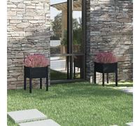 Garden Planters 2 pcs Black 50x50x70 cm Solid Pinewood Berkfield Home Black One Size
