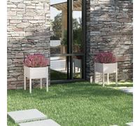 Garden Planters 2 pcs White 50x50x70 cm Solid Pinewood Berkfield Home White One Size