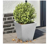 Garden Planters 2pc Galvanized Steel Grey 30x30x30cm Square Raised Metal Outdoor
