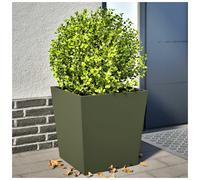 Garden Planters Olive Green 50x50x50cm Cold-Rolled Steel 2-Pack Durable Outdoor