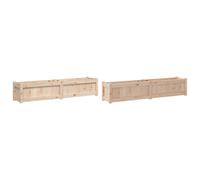 (natural pine, 2 pcs) vidaXL Garden Planters Patio Flower Pot Plant Pot Planter Box Solid Wood Pine