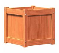 (1 pcs) vidaXL Garden Planters Outdoor Flower Pot 2 pcs Wax Brown Solid Wood Pine