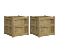 vidaXL Garden Planters 2 pcs Solid Wood, Brown