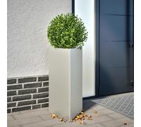 Garden Planters Triangular Stainless Steel Light Grey 40x34.5x75 cm Eco Set of 2