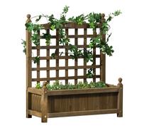 Garden Planters with Trellis for Climbing Vines Indoor Outdoor Brown