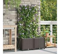 Garden Planters with Water Irrigation System 2 pcs Brown Berkfield Home Brown One Size