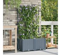 Garden Planters with Water Irrigation System 2 pcs Light Grey Berkfield Home Multi One Size