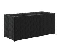 vidaXL Garden Planters with 2 Pots Flower Pot Plant Pot 2pcs Black Poly Rattan