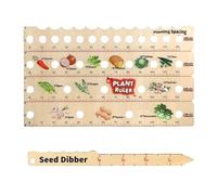 Garden Planting Ruler - Wooden Spacing for Seedlings - Seedling Spacer Tool - Beginners Professionals Gardeners Growers Farmers Vegetables Fruits Flower Beds Se