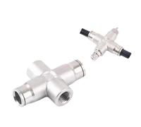 Garden Plumbing High Pressure 3/8" Sliding Lock Connector 3/16" Threaded Nozzle Hole Irrigation Straight Cross 2pcs 1/8 Quick Straight Double