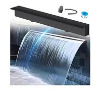 Garden Pond Waterfall Fountain Spillway Kit - 28cm Black Pool Water Feature for Outdoor Patio, Garden, and Parks - No Pump Required, Perfect for Relaxation and Aesthetics